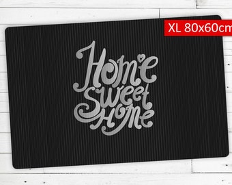 Doormat, kick-off, motif: "Home Sweet Home" - XL Non-slip | Washable | High-quality | Outdoor area | Dirt trap mat | Door mat |