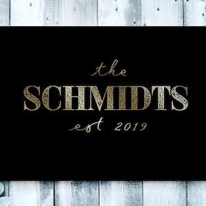 Personalized doormat | Doormat family personalized | Doormat for couples & families | Welcome | Gold Silver Doormat with Name