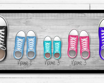 Personalisierte Fußmatte 120x40cm | Fußmatte Familie personalisiert | Fußmatte für Familien | Willkommen | Chucks Fussmatte mit Namen