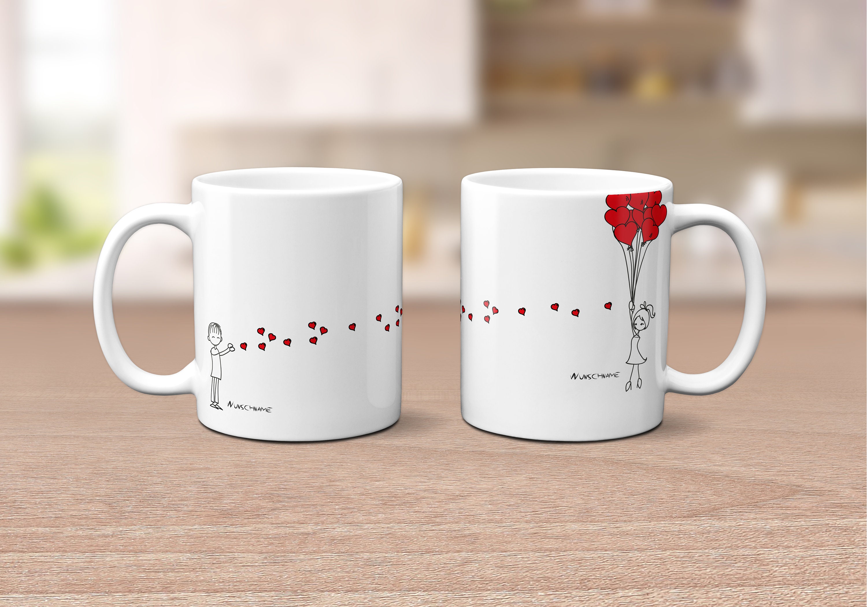 Dirty Sparrow Couple Cup lovers With Names set of 2 Gift Mug