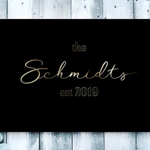 Personalized doormat | Doormat family personalized | Doormat for couples & families | Welcome | Gold Silver Doormat with Name