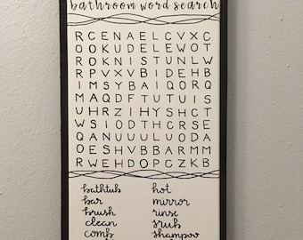 Bathroom Word Search