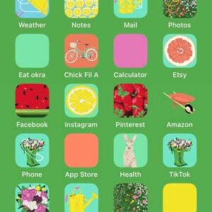 Spring App Icons and Background- Downloads do NOT have shop name logos on them