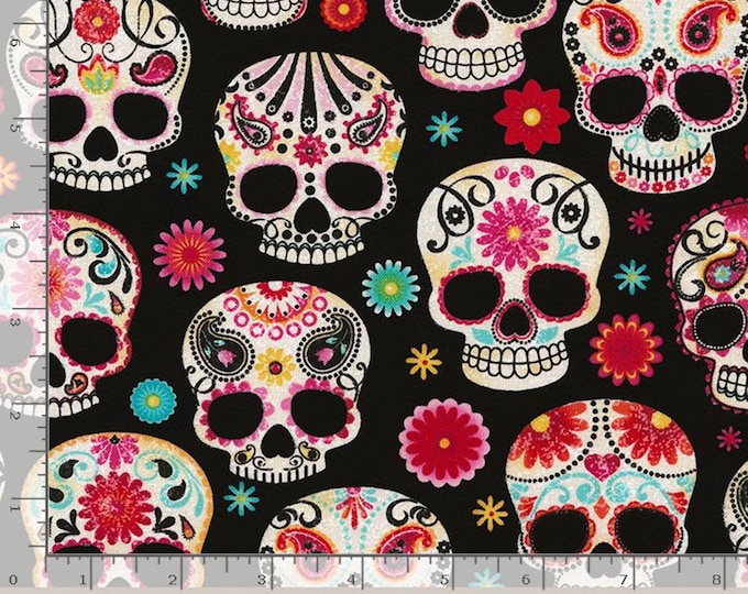 Celebrate the Day of the Dead with our Beautiful Sugar Skull Fabric – Dia de los Muertos