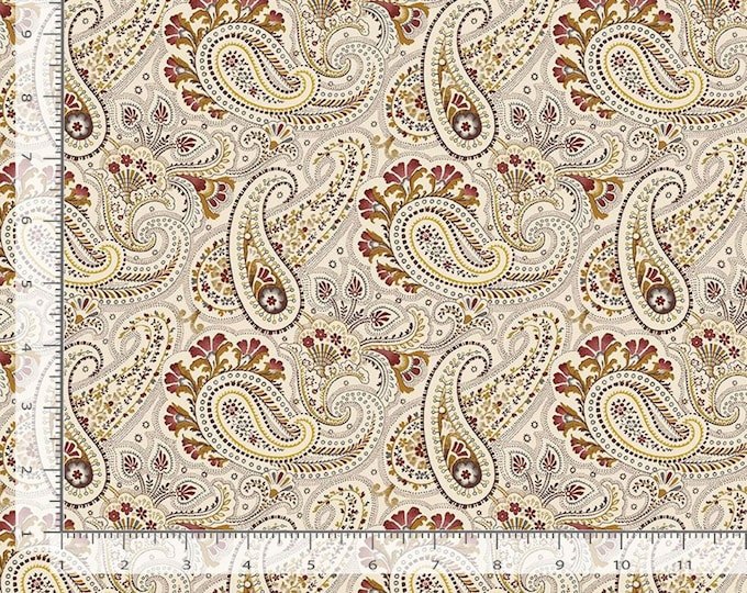 Cream Paisley Fabric by the Yard – Perfect for Home Decor and Apparel