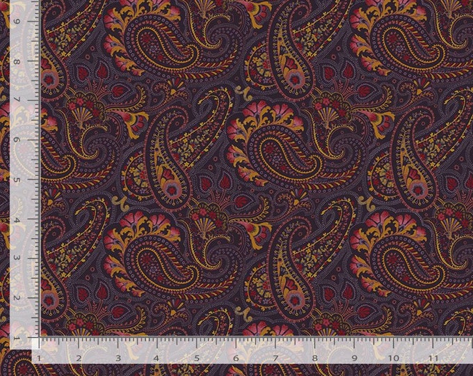 Brown Paisley Fabric by the Yard | Timeless Treasures | 100% Cotton