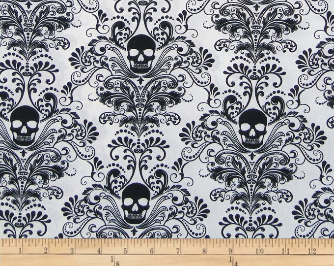 Black Skull Fabric– Skull Fabric by the Yard