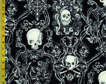 Skull Fabric – Goth Skull Fabric by the Yard