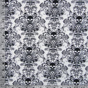 Black Skull Fabric– Skull Fabric by the Yard