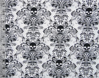 Black Skull Fabric– Skull Fabric by the Yard