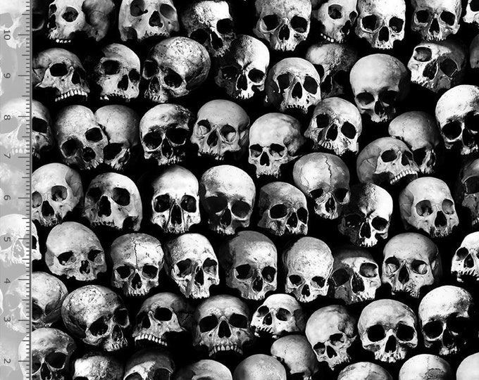 Packed Skulls Fabric – Dare to Stand Out with the Striking Packed Skulls Fabric by Timeless Treasures