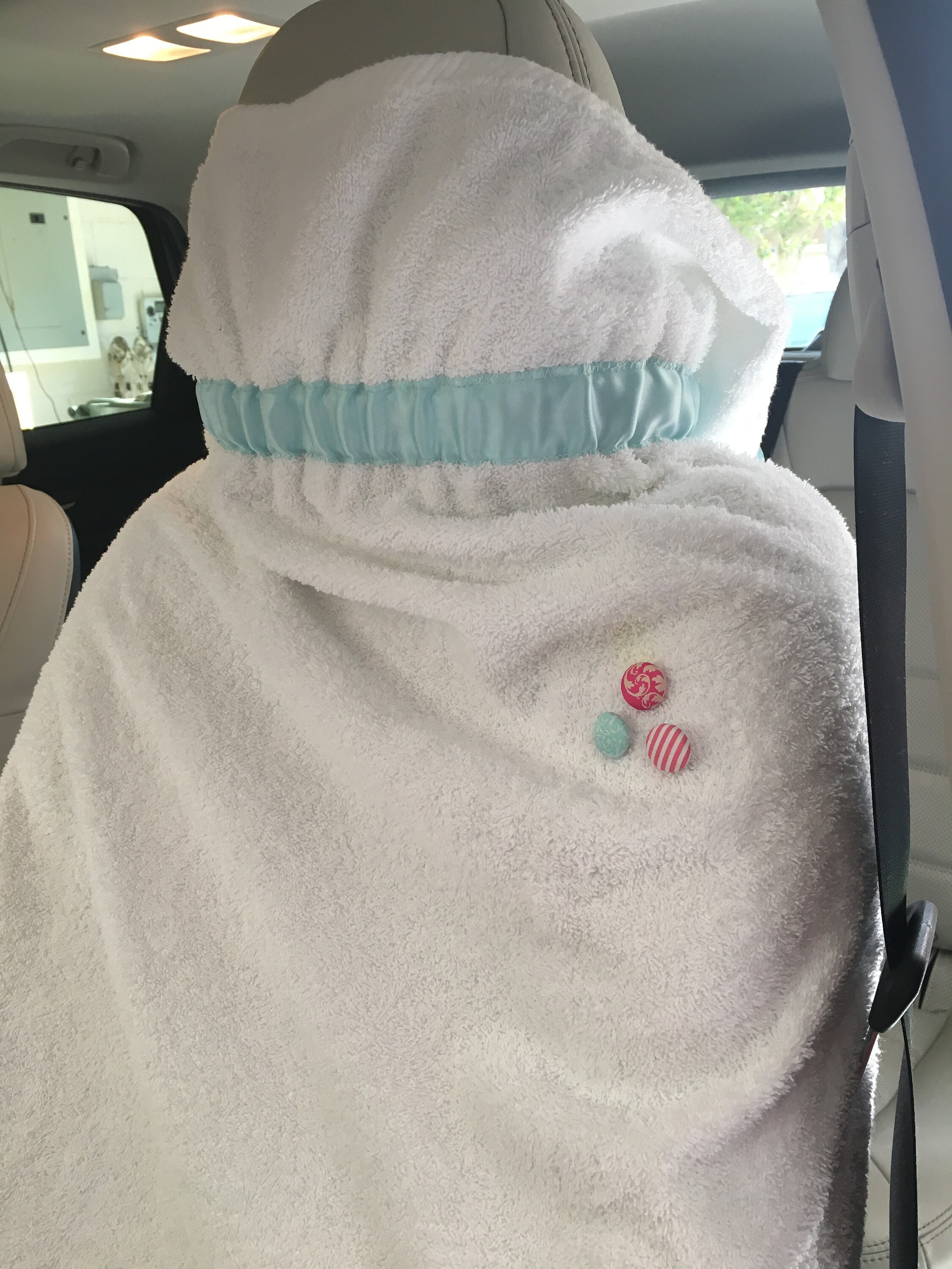Plush Beach Car Seat Cover With Blue 