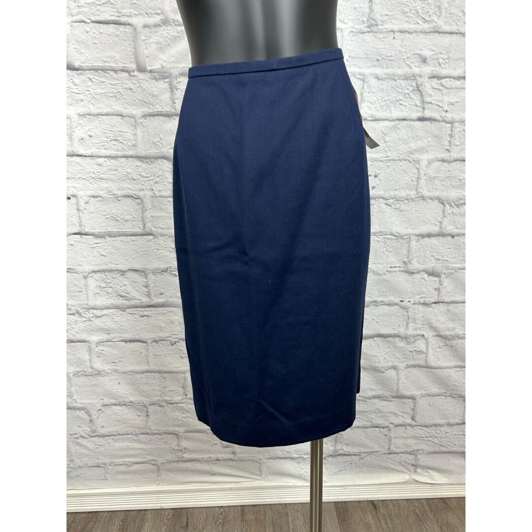 Pendleton Navy Blue Wool Pencil Skirt Lined Rockabilly Vtg 90s Etsy