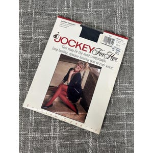 Vintage Jockey for Her Pantyhose Medium Tall Up to 6'2" Navy Blue 1989 Hosiery image 1