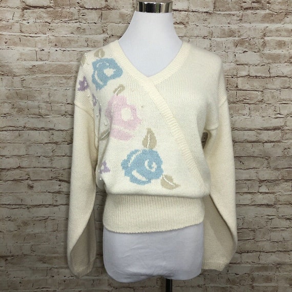 Acrylic Nylon Sweater Pastels 80s Oversize Kawaii… - image 1