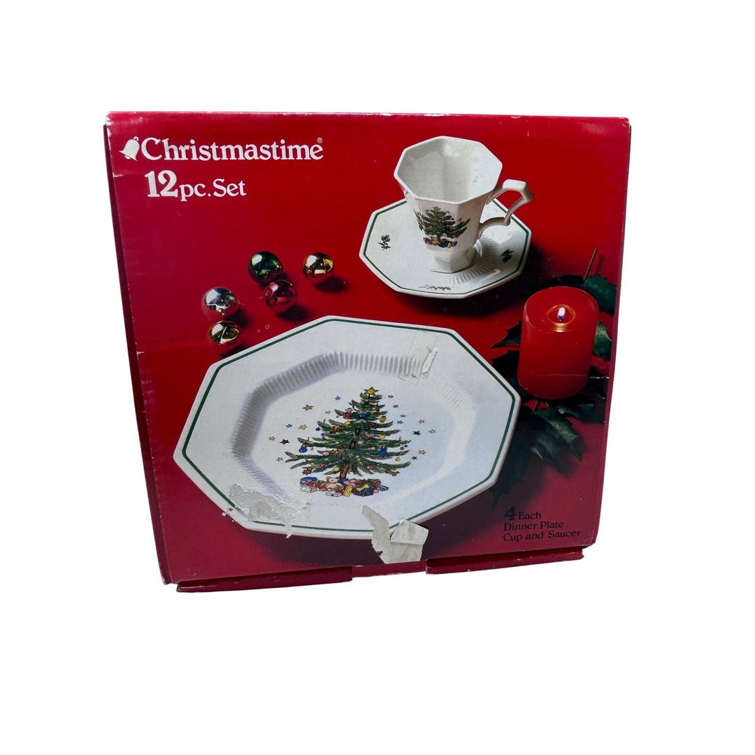 Nikko Christmastime 12pc Dinnerware Set Christmas Tree Octagonal
