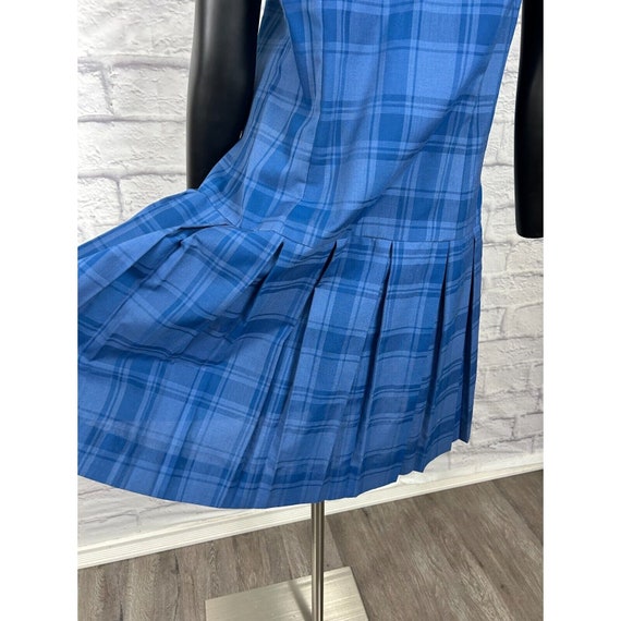 Dixie Deb Button Front Sleeveless Blue Plaid Plea… - image 5