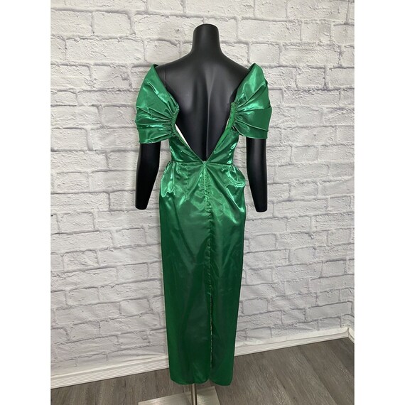 Handmade Green Metallic Prom Dress Shimmer Formal… - image 4