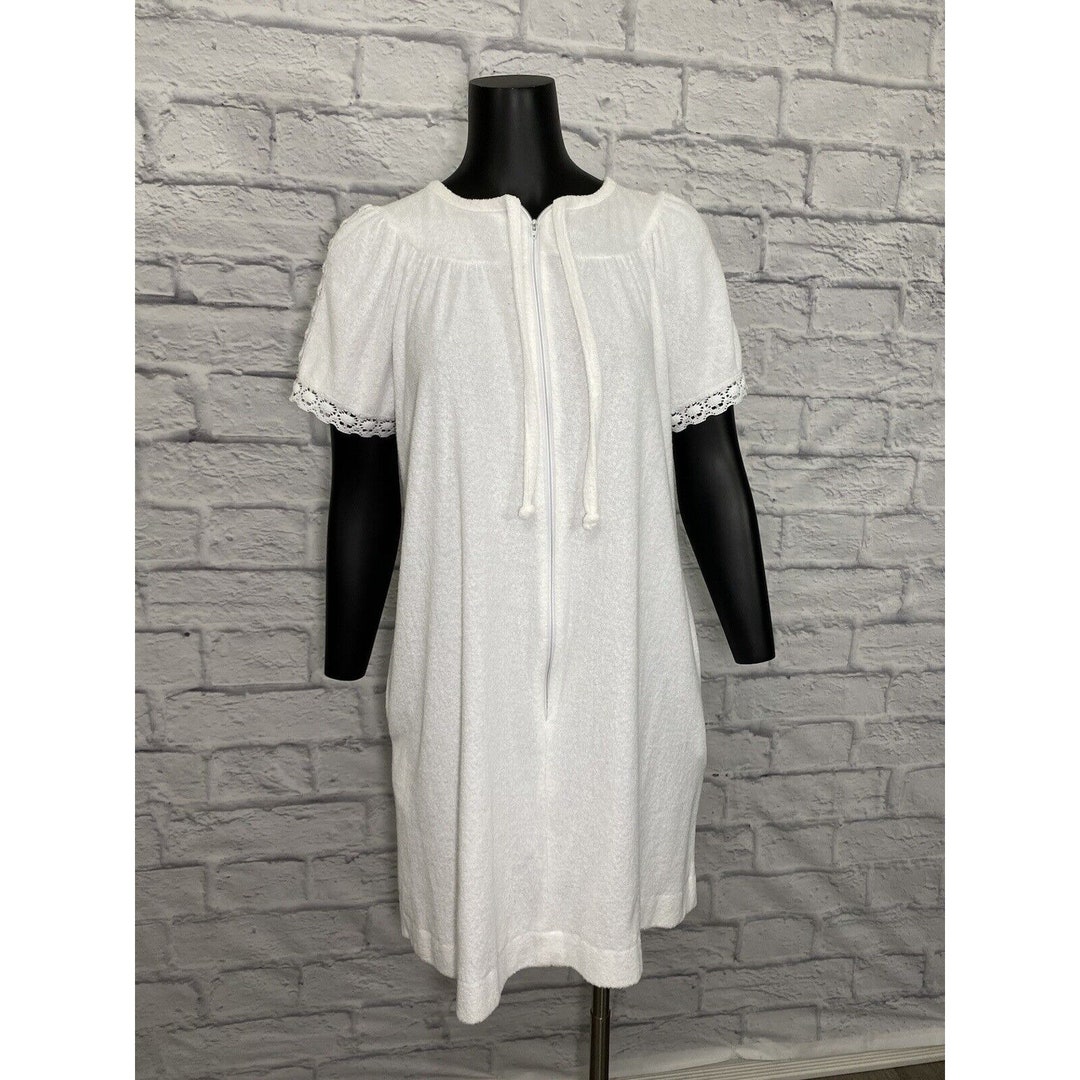 Vintage Terry Cloth Katz Swim Cover Nightgown Robe White USA Etsy