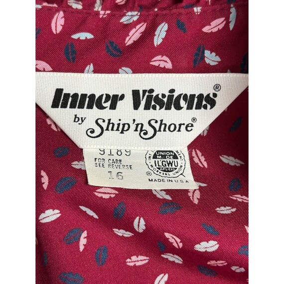 Inner Visions By Ship'n Shore Red Button Up Long … - image 5