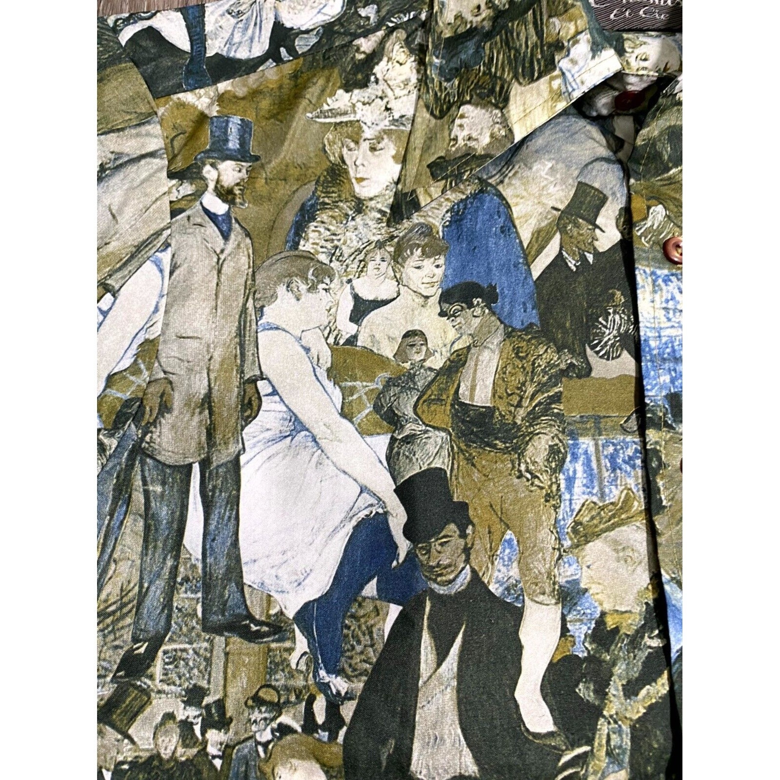 Chemise Et Cie Vintage 70s Men's Button Down Shirt Long Sleeve Size