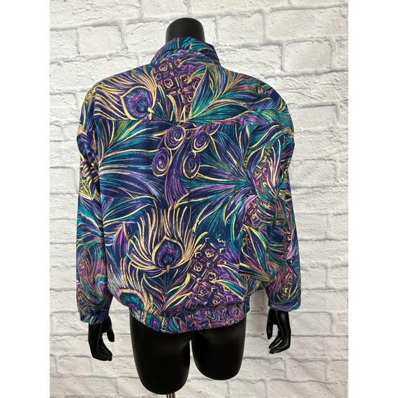 Gdt Too Button Front Shoulder Pads Jacket Swirl P… - image 4