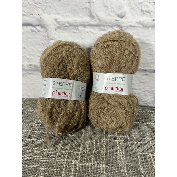 Set of 2 Steppe Phildar Camel 50g/131m US 9-10 Laine Mohair Polyamide Elasthanne