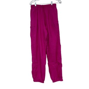 Vintage Track Pants Fuscia Pink Womens Large Lined Drawstring Elastic Waist