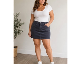 Liz Claiborne Lizwear Gray Corduroy Mini Skirt Size 14 NWT Vintage Y2K