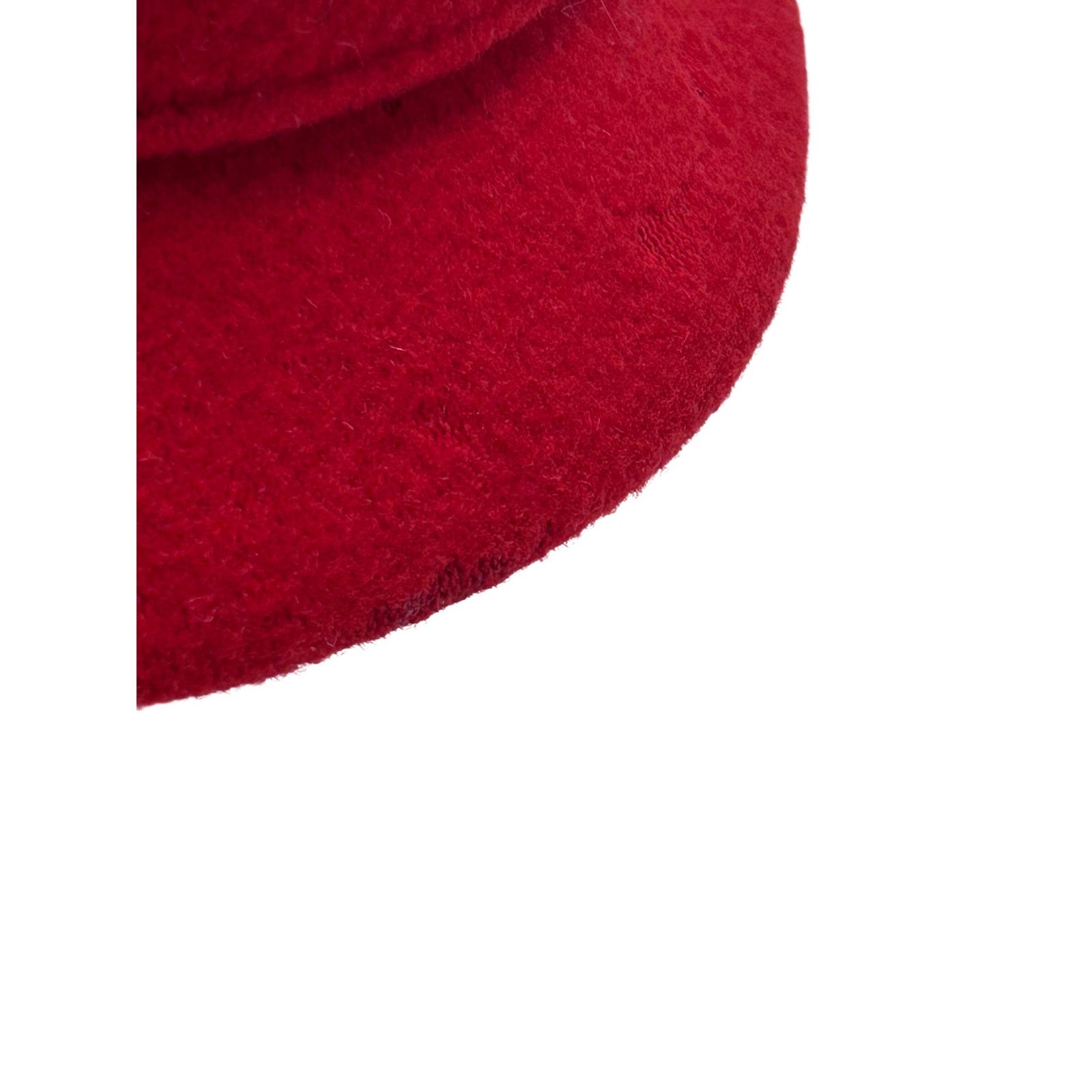 Kangol Design Red Wool Felt‎ Hat Made in England Vintage Bell Cloche Style Kangol Design Red Wool Felt Hat Made in England Vintage Bell  main image 3