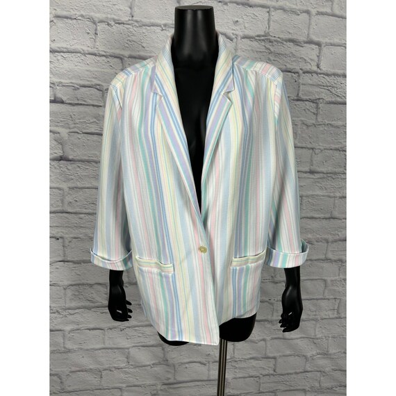 Vintage 80s Long Sleeve Spring Blazer Jacket Past… - image 1