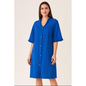 snap front house dress long sleeve Gold Button House Dress- Short or Long Sleeve! - L / Long Sleeve