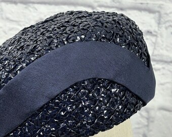 Vintage Trebor 1950s Lacquered Raffia Woven Hat Turban  display picture 2