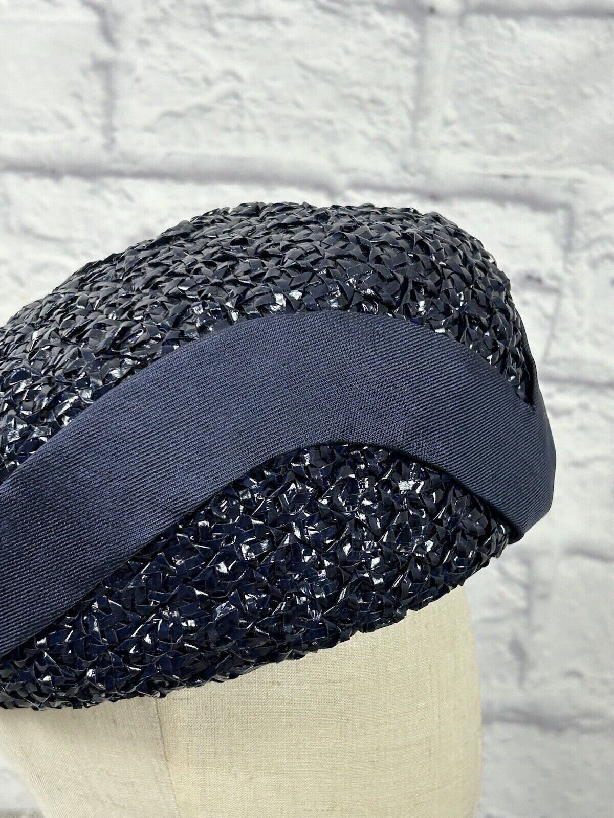Vintage Trebor 1950s Lacquered Raffia Woven Hat Turban  display picture 3