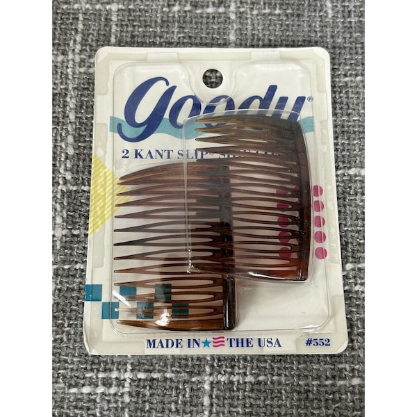 Vintage Goody Kant Slip Side Combs Hair Style Deadstock 1989 Set of 2