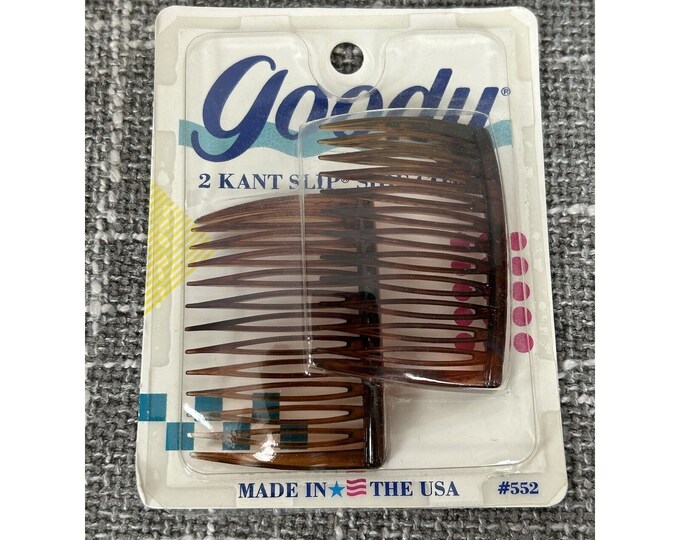 Vintage Goody Kant Slip Side Combs Hair Style Deadstock 1989 Set of 2