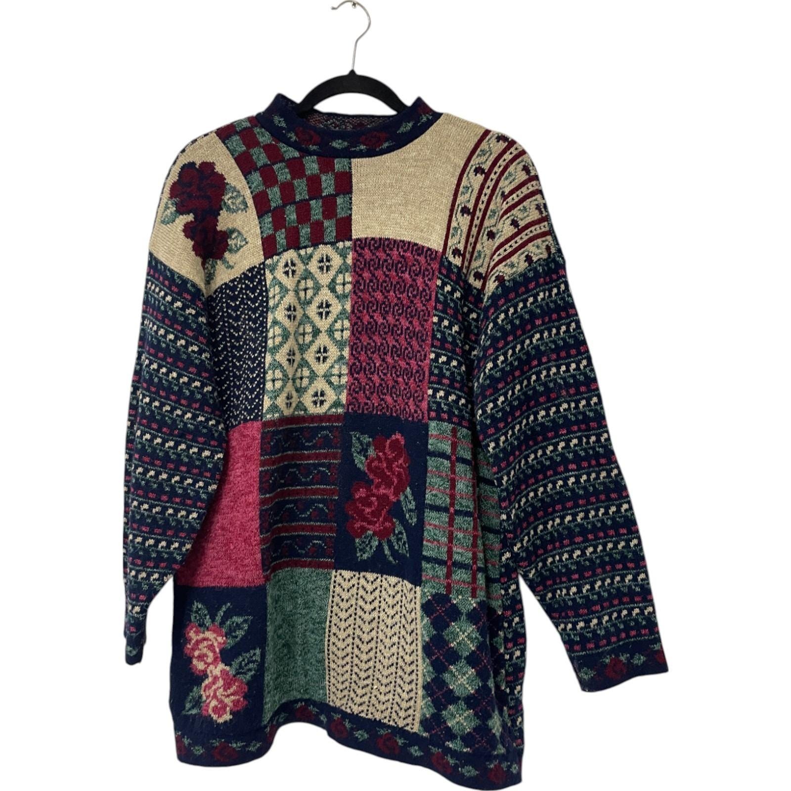 J.crew Patchwork Sweater 1990s - Etsy