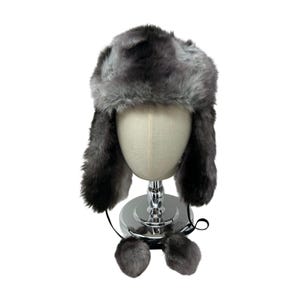 Jaclyn Smith Womens Grey Faux Fur Trapper Hat Pom Pom Vintage NWT Ushanka‎ JACLYN SMITH GRAY FAUX FUR TRAPPER HAT W / POMPOMS | eBay main image 3