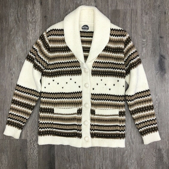 Megclectic Vintage Miller Western Wear Cardigan Sweater Knit Buttons Pockets Cozy Warm M