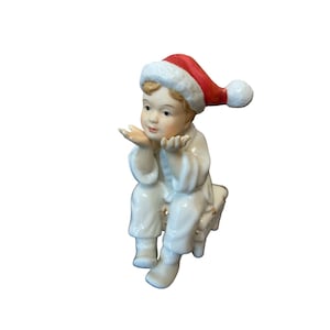 Heritage Mint 2003 Porcelain Boy Christmas Santa Hat Vintage Figurine Holiday