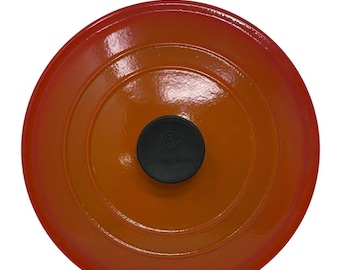 Le Creuset Flame Orange Enameled Cast Iron Replacement Lid ONLY Size E France