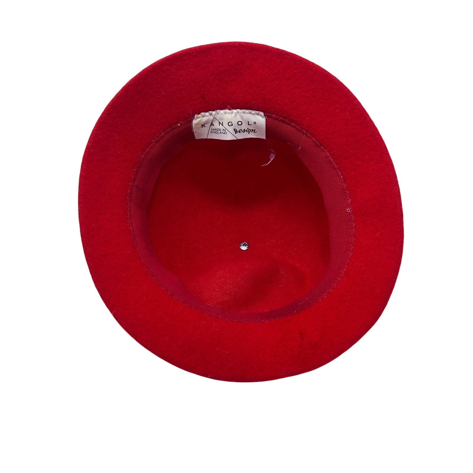 Kangol Design Red Wool Felt Hat Made in England Vintage Bell  display picture 1