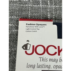 Vintage Jockey for Her Pantyhose Medium Tall Up to 6'2" Navy Blue 1989 Hosiery image 2