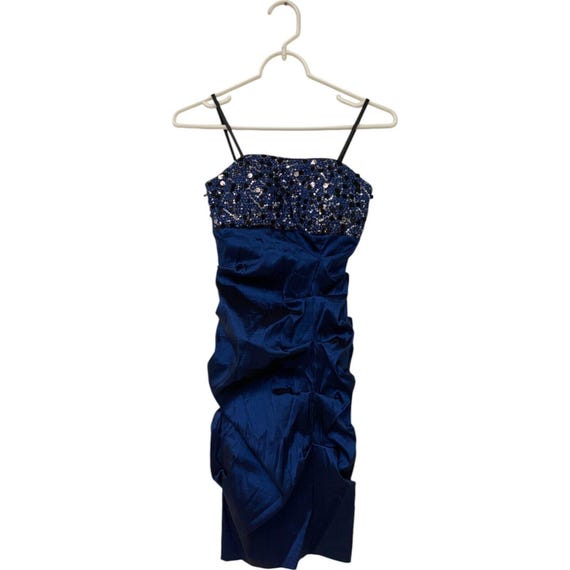 blondie nites by stacy sklar dress blue Blondie Nites by Stacy Sklar Black w/blue & white