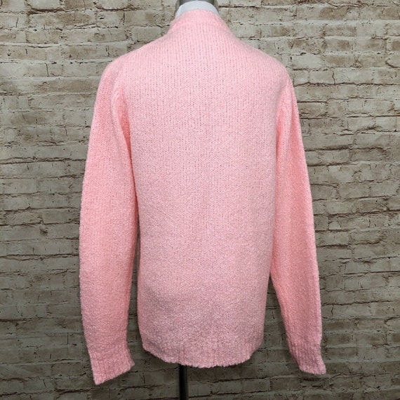Vintage Acrylic Pink Open Sweater Cardigan Moneta… - image 5