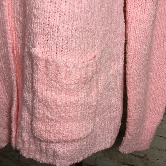 Vintage Acrylic Pink Open Sweater Cardigan Moneta… - image 3