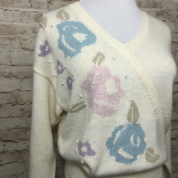 Acrylic Nylon Sweater Pastels 80s Oversize Kawaii… - image 2