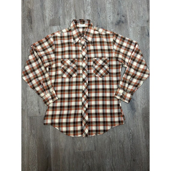 Jeans Joint Button Up Long Sleeve Plaid Chest Poc… - image 1