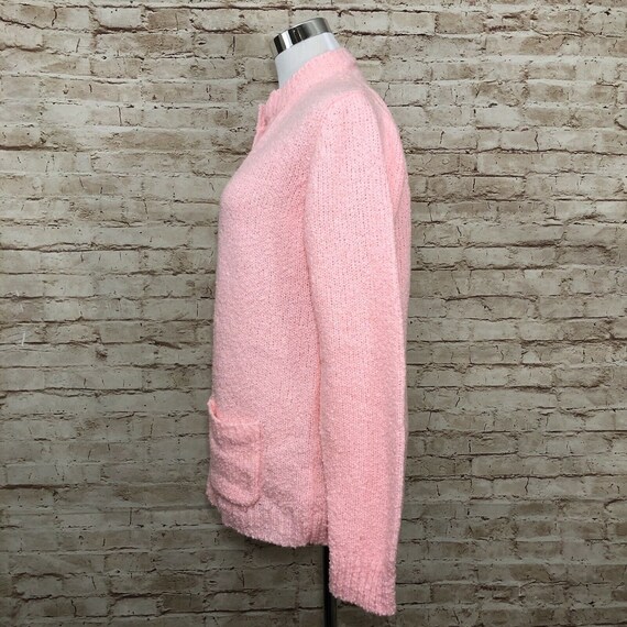 Vintage Acrylic Pink Open Sweater Cardigan Moneta… - image 4