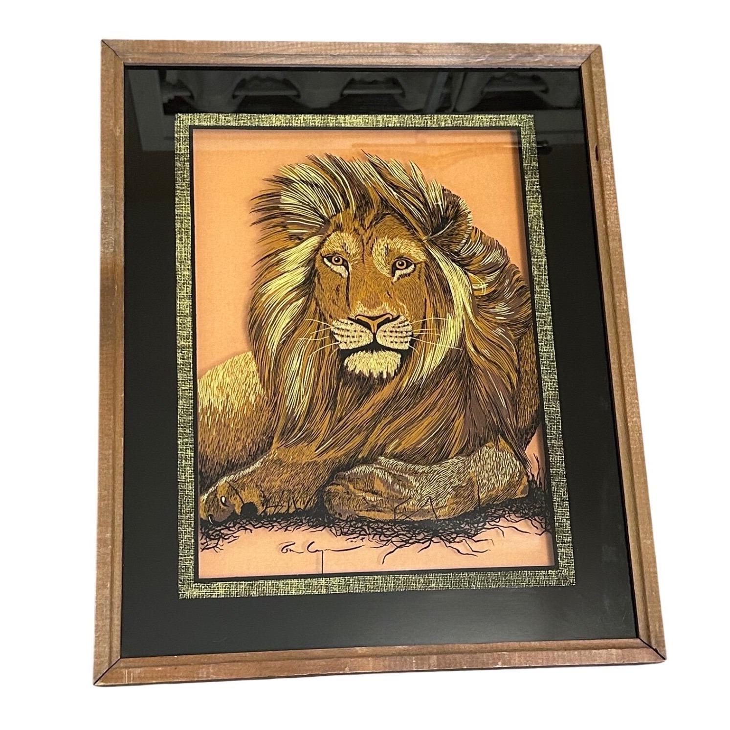 70s Lion Painting - Etsy Israel